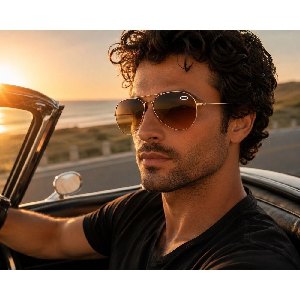 Oakley Aviator Sunglasses‎ Gold Frame Brown Gradient Lenses Unisex